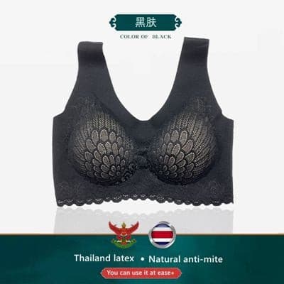 latex underwear women bra small chest seamless steel ring bra seamless sports vest lace back 2 Nique's Creation