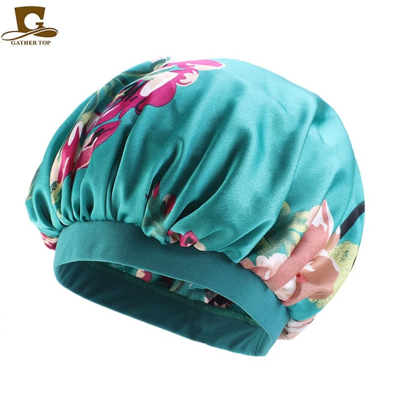 new fashion Luxury Wide Band Satin Bonnet Cap comfortable night sleep hat hair loss cap women hat cap turbante 2 Nique's Creation