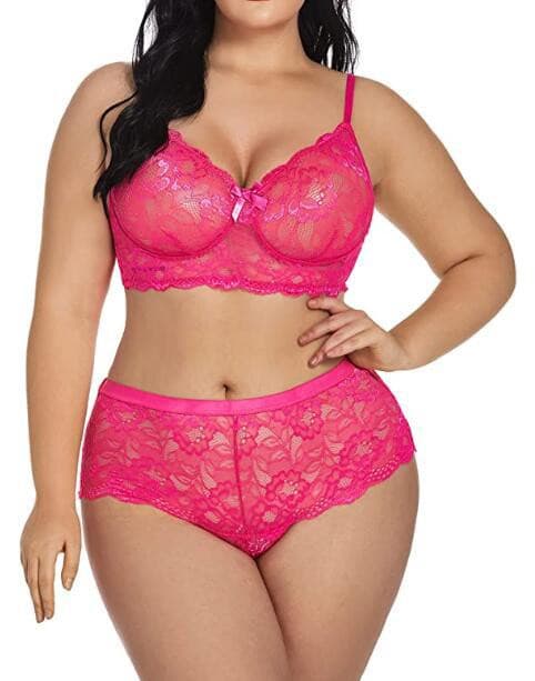 Plus Size Lingerie Set For Women See Through High Waist Lace Bra Set And Panties 2 Nique's Creation