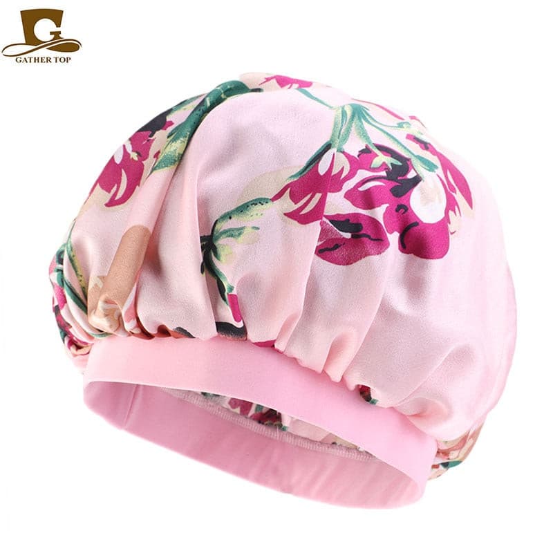 new fashion Luxury Wide Band Satin Bonnet Cap comfortable night sleep hat hair loss cap women hat cap turbante 2 Nique's Creation