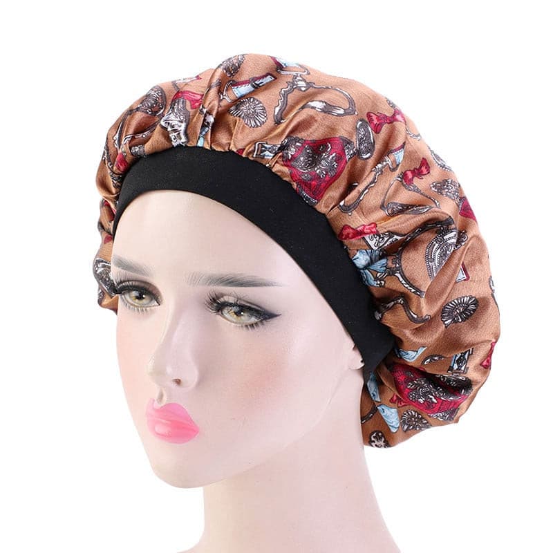 new fashion Luxury Wide Band Satin Bonnet Cap comfortable night sleep hat hair loss cap women hat cap turbante 2 Nique's Creation