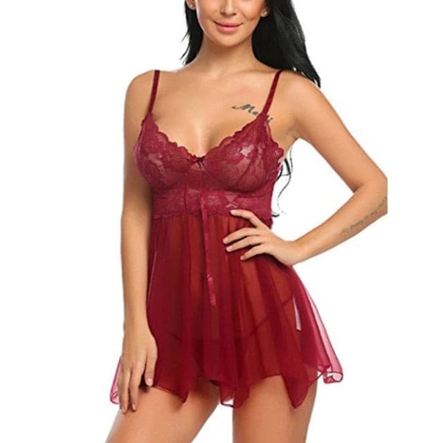 Sling Lingerie Nightwear Robe Babydoll Sleepwear Charming Night Dress Sleep Wear 2021 2 Nique's Creation