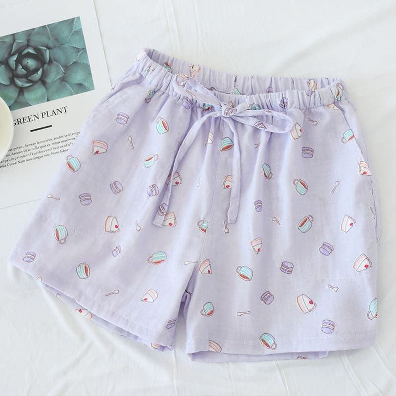 Women Cotton Shorts Double Gauze Home Pajama Pants 2 Nique's Creation