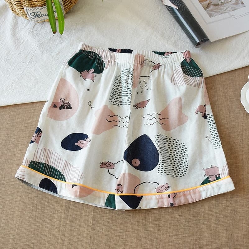 Women Cotton Shorts Double Gauze Home Pajama Pants 2 Nique's Creation