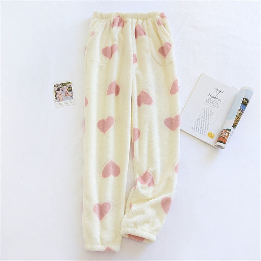 Cute Plush Thick Winter Pajama Pants Fleece Home Pants 2 Nique's Creation