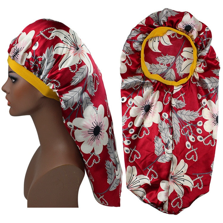 Women Satin Print Satin Silk Sleeping Night Cap Bonnet Hat Bonnet For Women 2 Nique's Creation