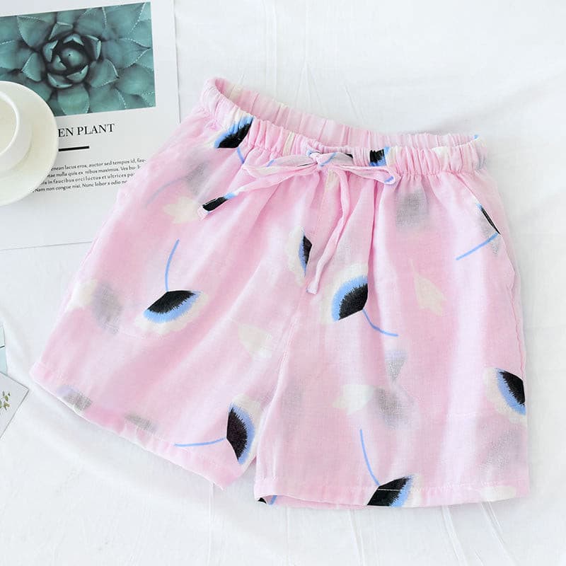 Women Cotton Shorts Double Gauze Home Pajama Pants 2 Nique's Creation