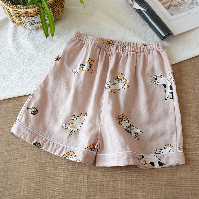 Women Cotton Shorts Double Gauze Home Pajama Pants 2 Nique's Creation