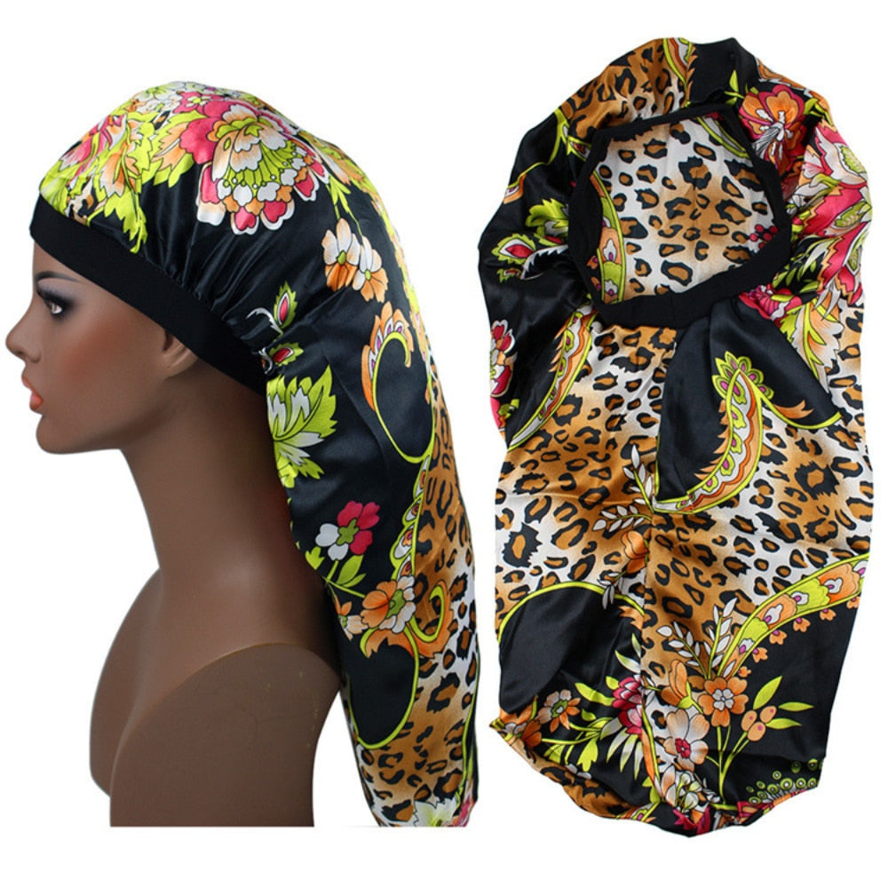 Women Satin Print Satin Silk Sleeping Night Cap Bonnet Hat Bonnet For Women 2 Nique's Creation