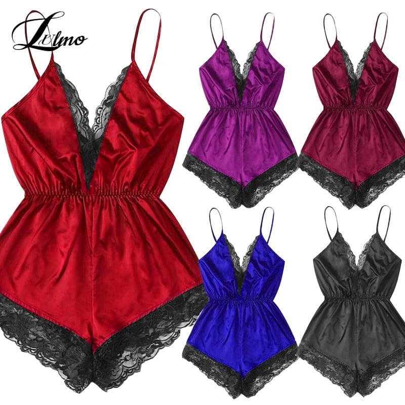 Women Sleepwear Comfortable Sleeveless Strap Nightwear Lace Trim Tops Sets 2 Nique's Creation