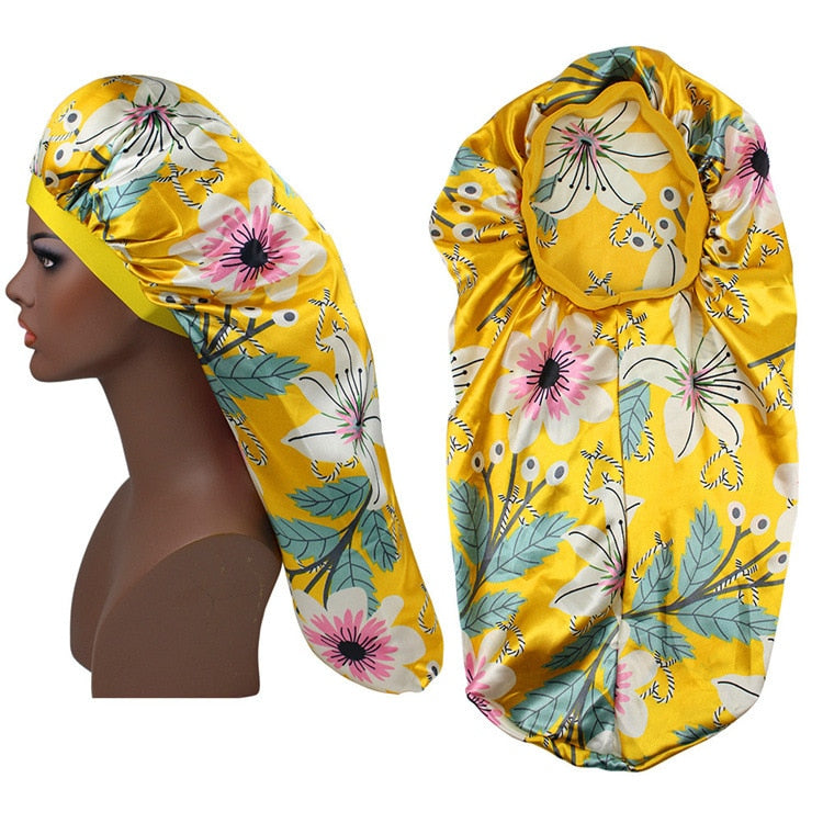 Women Satin Print Satin Silk Sleeping Night Cap Bonnet Hat Bonnet For Women 2 Nique's Creation