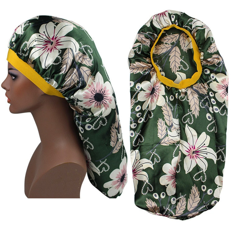 Women Satin Print Satin Silk Sleeping Night Cap Bonnet Hat Bonnet For Women 2 Nique's Creation