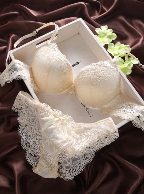 Sexy 3/4 Cup lace bra set women push up bra set sexy lace briefs lingerie underwear set 2 Nique's Creation