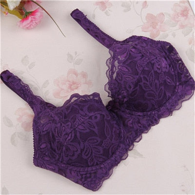 Women Bras Fashion Casual Sexy V-neck Solid Color Chest Pad Lace 2 Nique's Creation