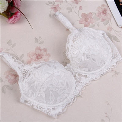 Women Bras Fashion Casual Sexy V-neck Solid Color Chest Pad Lace 2 Nique's Creation