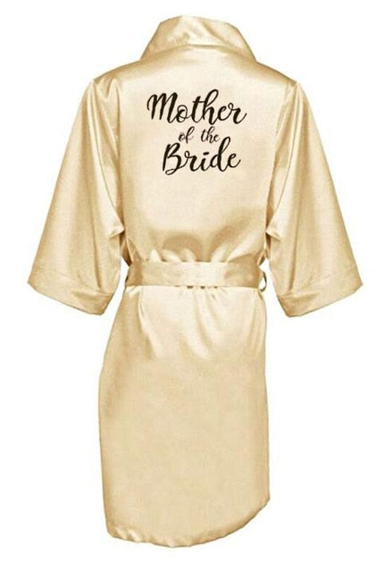 new bride bridesmaid robe with white black letters of the bride wedding bathrobe kimono 2 Nique's Creation