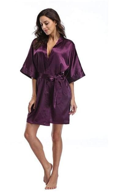 Women's Satin Wedding Kimono Bride Robe 2 Nique's Creation