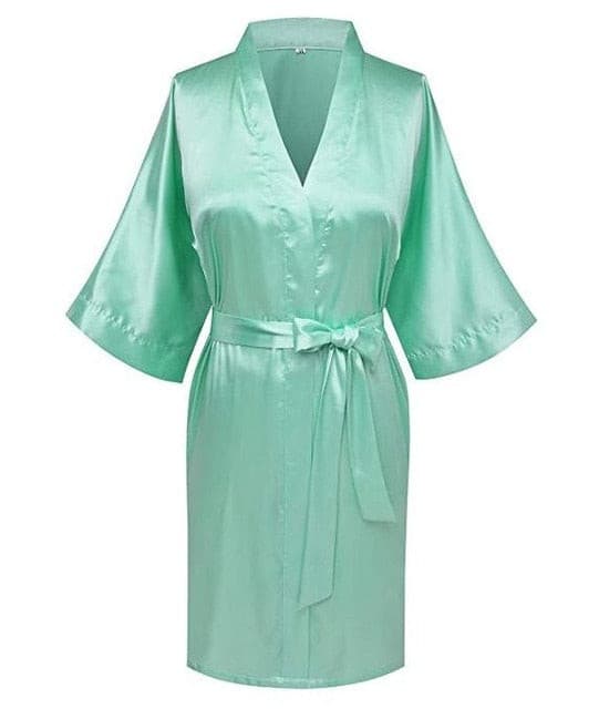 Women's Satin Wedding Kimono Bride Robe 2 Nique's Creation