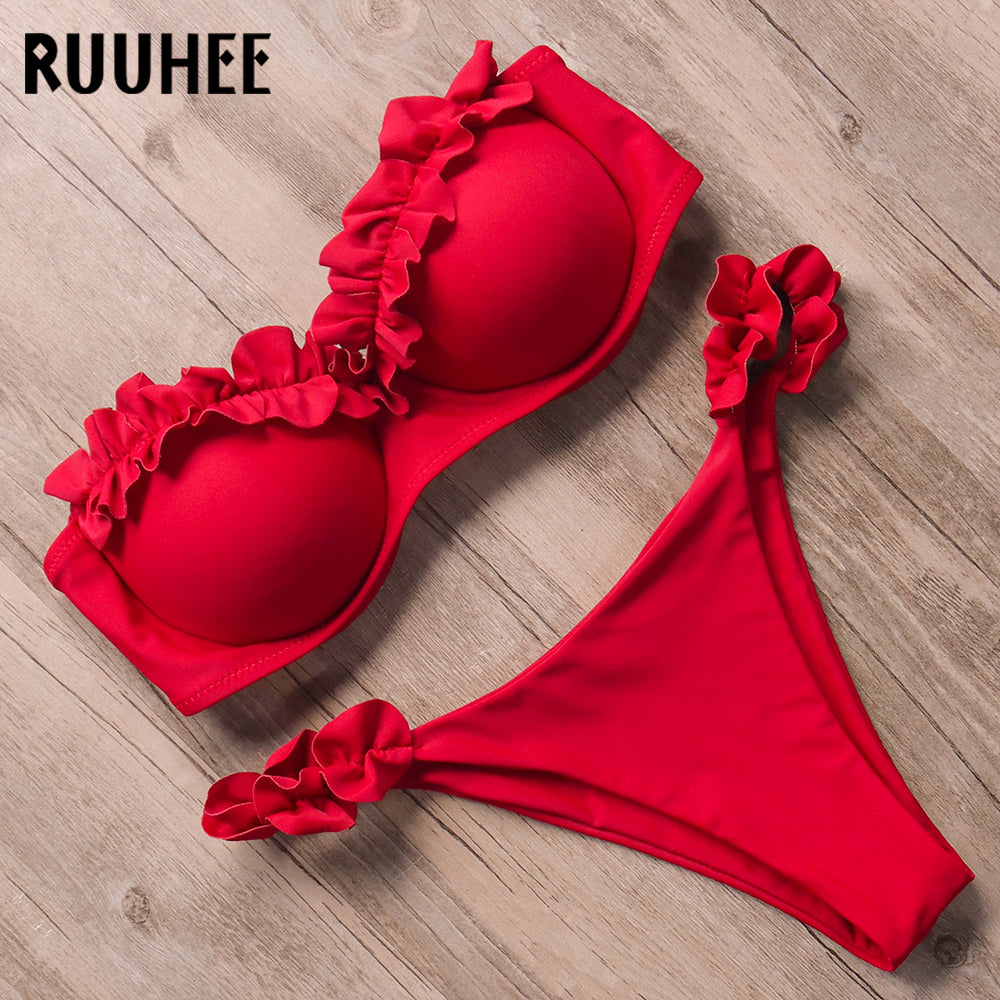 Women Swimsuit Ruffle Bikini Set Push Up Swimsuit 2 Nique's Creation