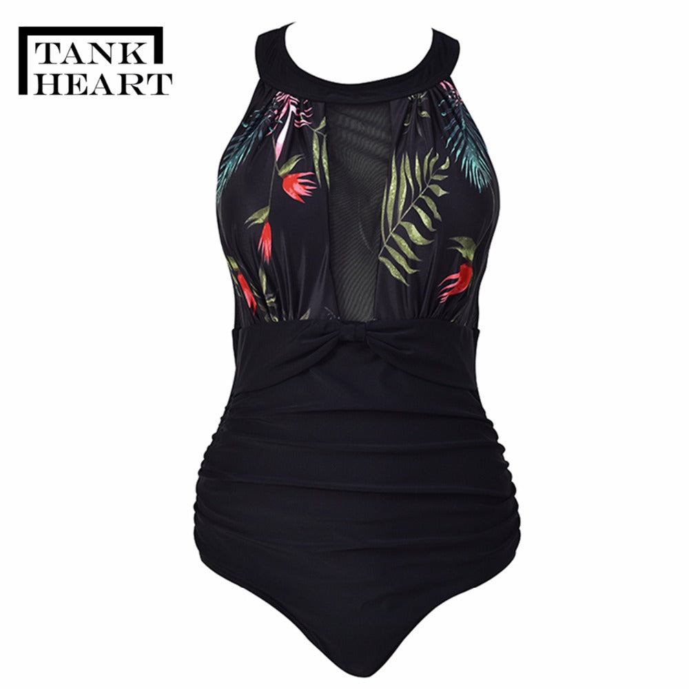 Tank Heart Potos One-Piece Monokini Plus Size Swimwear Women One Piece 2 Nique's Creation