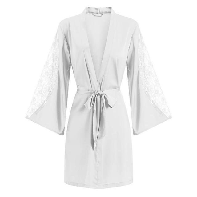 Night Dress Satin Sleep Bride Lace Nightgown Kimono Bathrobe 2 Nique's Creation