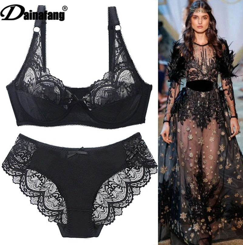 New Sexy Ultra-ThinThick Plus Size Female Seamless Lingerie Push Lace Bra Sets For Womens Underwear 2 Nique's Creation