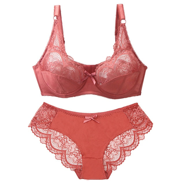 New Sexy Ultra-ThinThick Plus Size Female Seamless Lingerie Push Lace Bra Sets For Womens Underwear 2 Nique's Creation