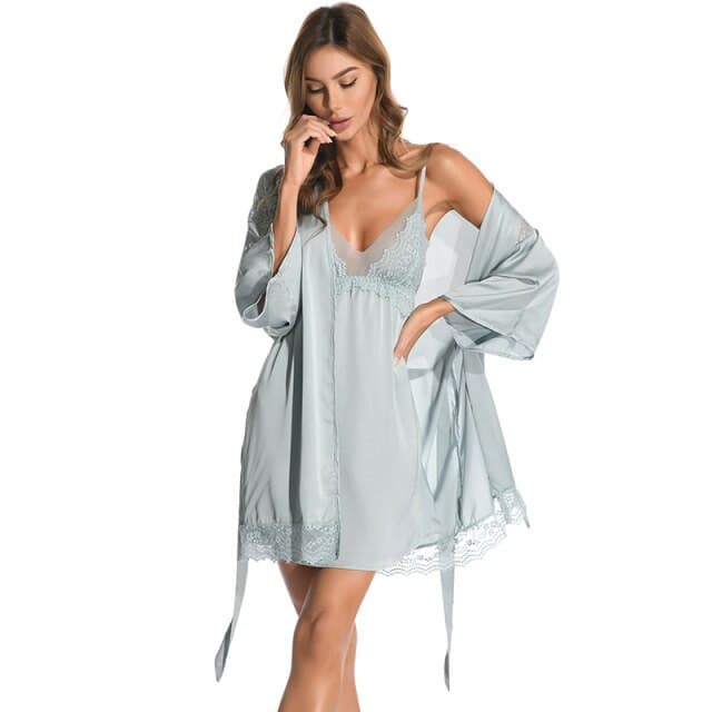 High-End Ladies Ice Silk Nightgown Bathrobe 2 Nique's Creation