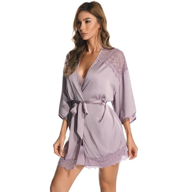 High-End Ladies Ice Silk Nightgown Bathrobe 2 Nique's Creation