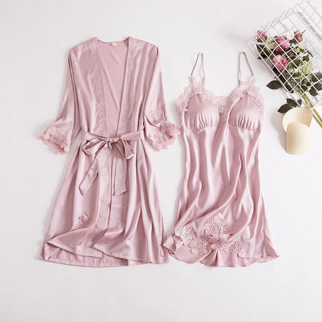 Women Silk Nightgown Robe Set 2 Nique's Creation