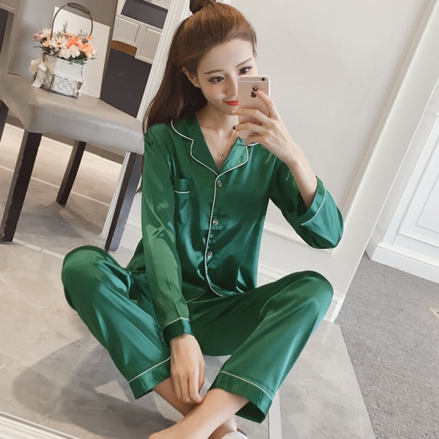 Pajamas Set Long Sleeve Women Two Piece Set Loungewear Plus Size 2 Nique's Creation