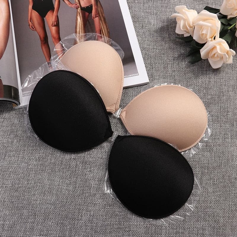 Women Self-Adhesive Silicone Seamless Front Closure Sticky Backless Strapless Bra 2 Nique's Creation