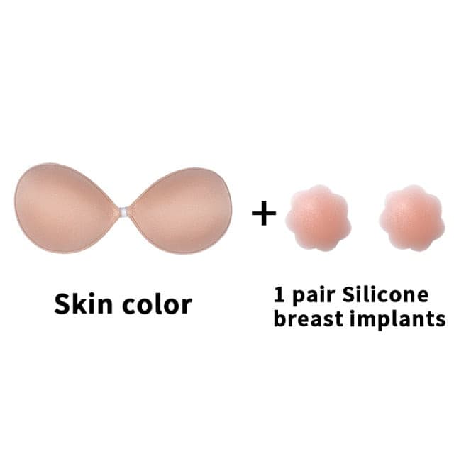 Women Self-Adhesive Silicone Seamless Front Closure Sticky Backless Strapless Bra 2 Nique's Creation