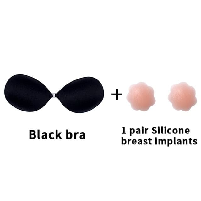 Women Self-Adhesive Silicone Seamless Front Closure Sticky Backless Strapless Bra 2 Nique's Creation