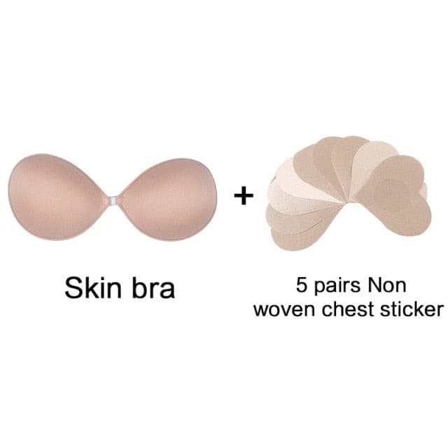 Women Self-Adhesive Silicone Seamless Front Closure Sticky Backless Strapless Bra 2 Nique's Creation