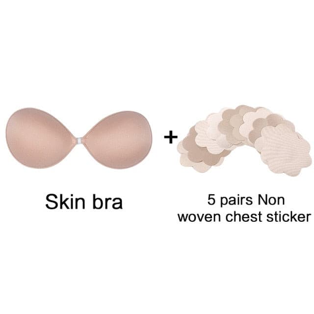 Women Self-Adhesive Silicone Seamless Front Closure Sticky Backless Strapless Bra 2 Nique's Creation