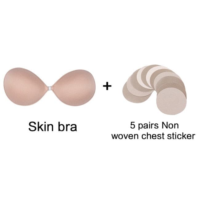 Women Self-Adhesive Silicone Seamless Front Closure Sticky Backless Strapless Bra 2 Nique's Creation