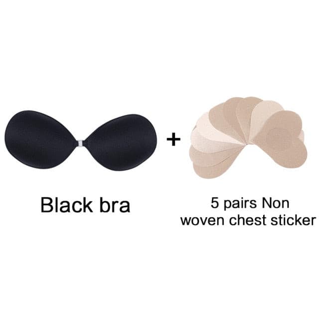 Women Self-Adhesive Silicone Seamless Front Closure Sticky Backless Strapless Bra 2 Nique's Creation