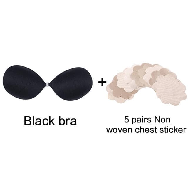 Women Self-Adhesive Silicone Seamless Front Closure Sticky Backless Strapless Bra 2 Nique's Creation