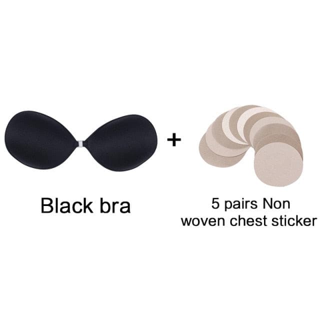 Women Self-Adhesive Silicone Seamless Front Closure Sticky Backless Strapless Bra 2 Nique's Creation