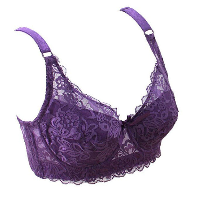 Women Lace Bra Thin Underwire Push Up Bra Underwear Lingerie Plus Size  32/34/36/38/40B 2 Nique's Creation